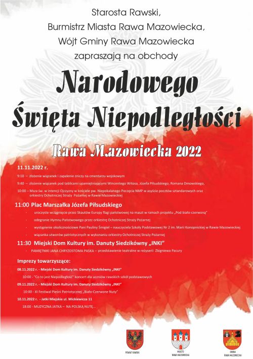 Narodowe Święto Niepodległości 11 listopad 2022