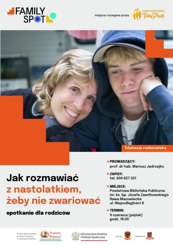 Plakat - Jak rozmawiać z nastolatkiem, żeby nie zwariować - spotkanie dla rodziców