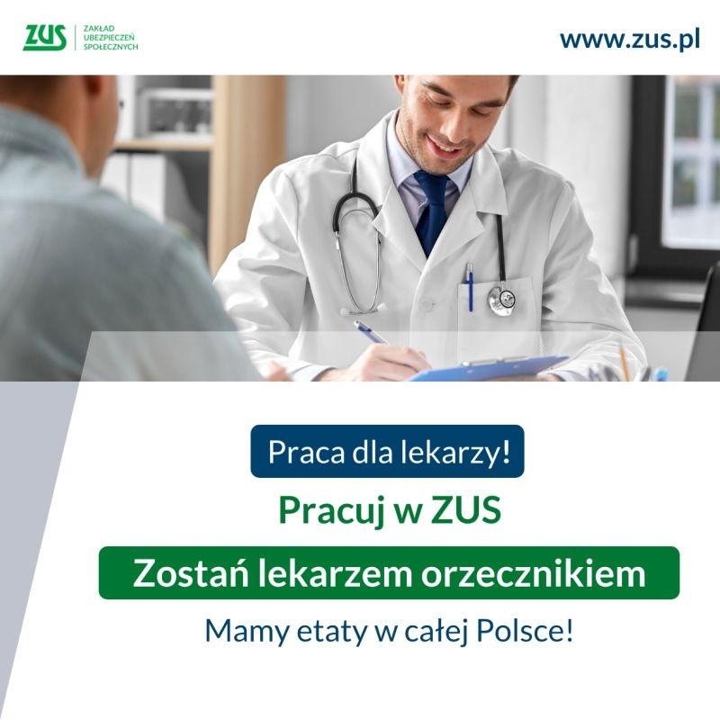 ZUS zaprasza do współpracy lekarzy specjalistów – stabilna praca, elastyczne godziny