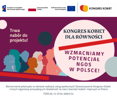 KONGRES KOBIET DLA RÓWNOŚCI – wzmacniamy potencjał organizacji pozarządowych