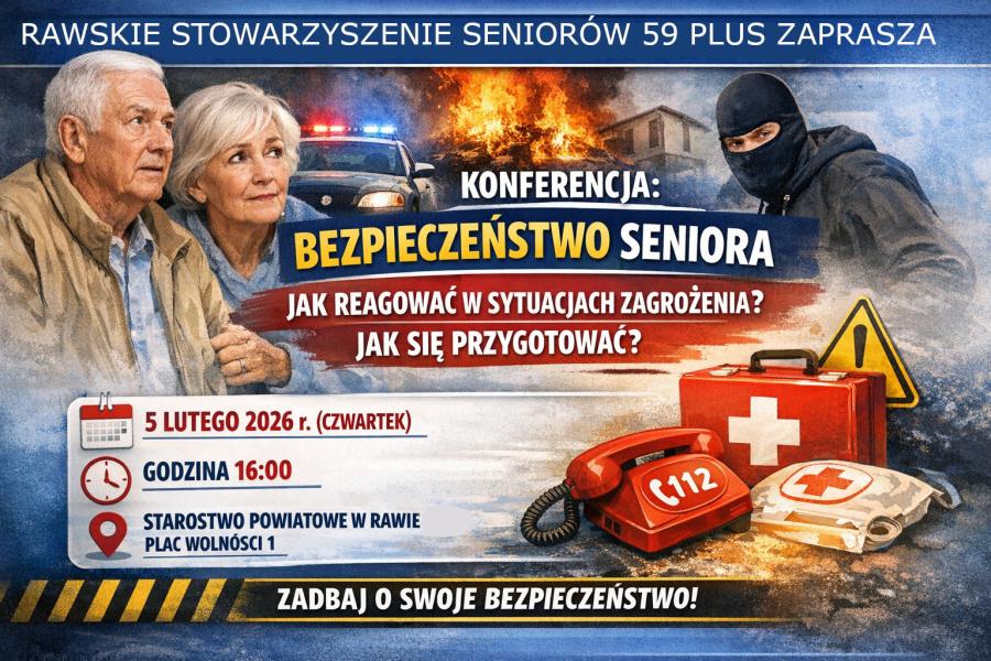 Zaproszenie na czwartkową konferencję bezpieczeństwa dla seniorów