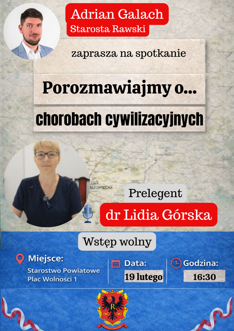 Starosta Rawski Adrian Galach zaprasza mieszkańców Powiatu Rawskiego na pierwsze z cyklu spotkań „Porozmawiajmy o…”