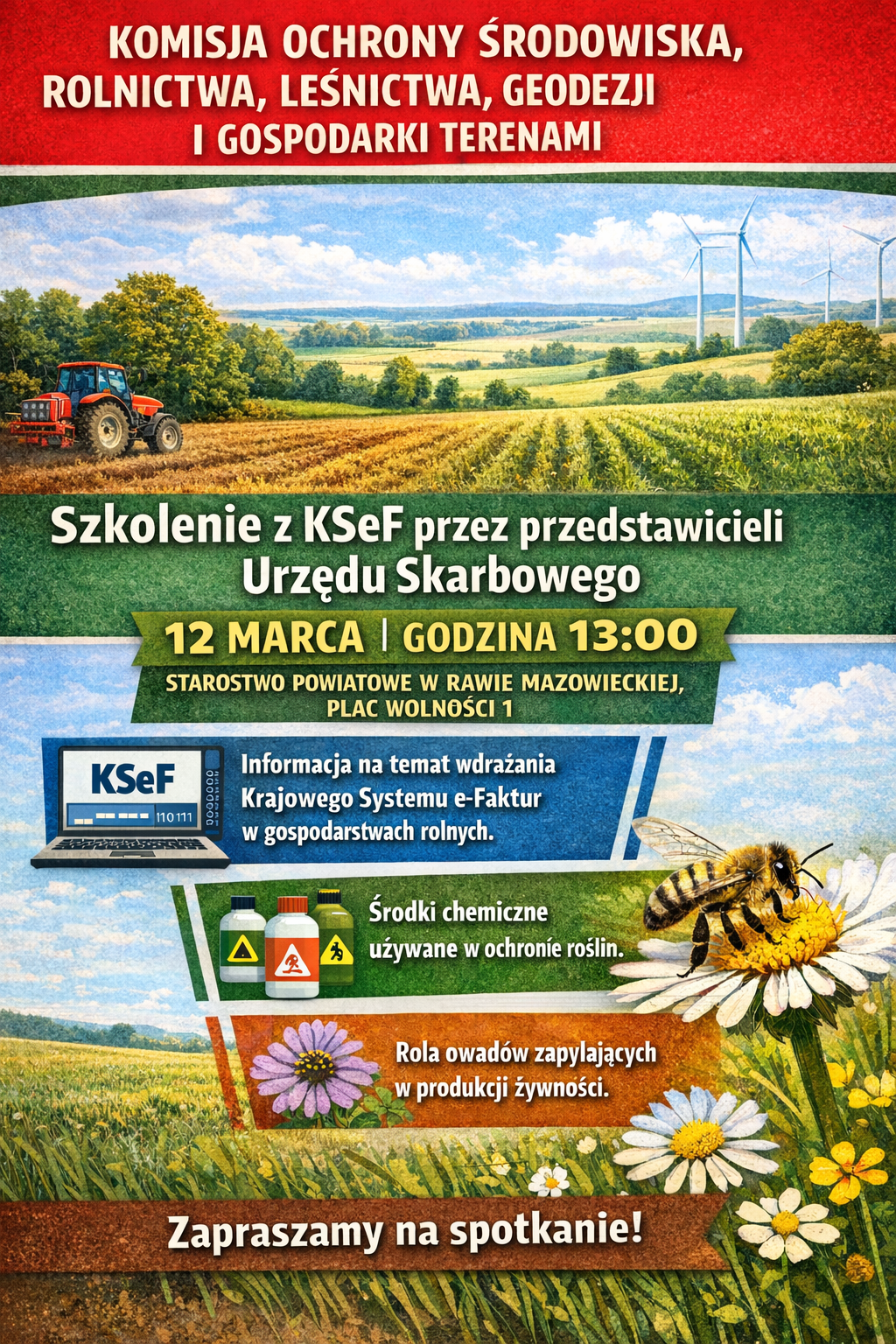 Szkolenie z KSeF oraz tematy związane z rolnictwem i ochroną środowiska