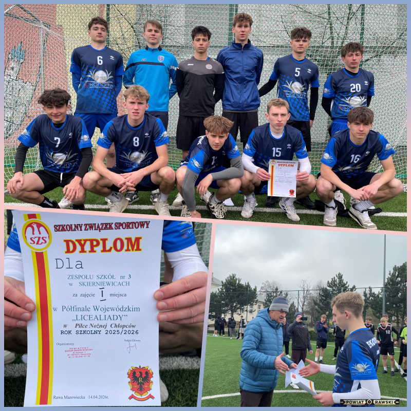 Komunikat Końcowy Półfinału Wojewódzkiego „Licealiady” Szkolnej w Piłce Nożnej Chłopców